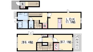 東姫路駅 徒歩32分 2階の物件間取画像